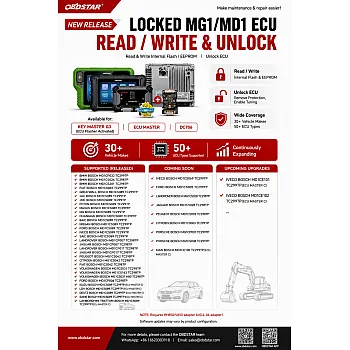 Обновление OBDSTAR, добавлены новые блоки MDG1 для анлока