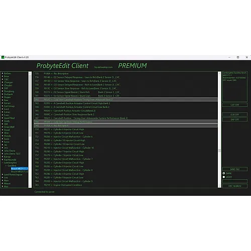 Лицензия Probyte Edit для Lamborghini: работа с Bosch MED17.1.1, поддержка CAT, EGR, SAP, EVAP