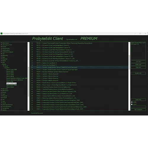 Лицензия Probyte Edit Mazda Gasoline Melco Gen2 CAT EVAP EGR FLAPS DTC OFF