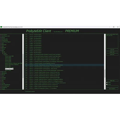 Лицензия Probyte Edit Mazda: решение для отключения CAT, EVAP, EGR, FLAPS и DTC на бензиновых Mazda Melco Gen3