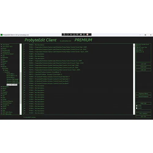 Лицензия Probyte Edit Mercedes: решение для MG1CP002 с отключением CAT, EVAP, EGR и DTC