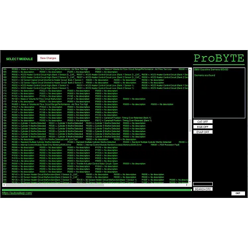 Лицензия Probyte Edit Module FULL BMW Gasoline Siemens MSV80 CAT EVAP EGR DTC off
