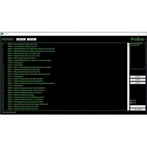 Лицензия Probyte Edit Module FULL: комплексное решение для DAF, Diesel, Delphi, ETC3, SRC, EGR, DPF, DTC