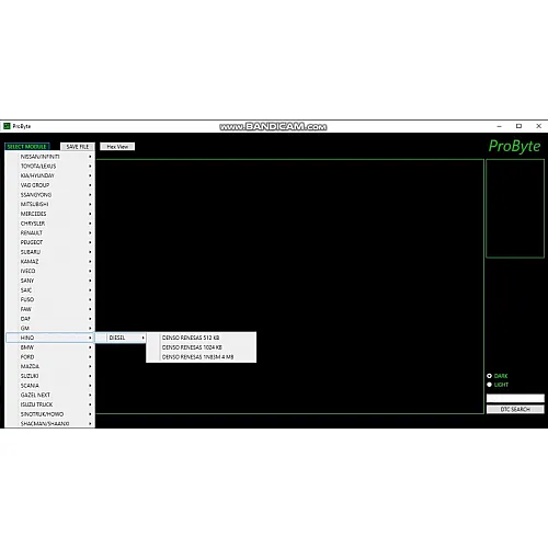 Лицензия Probyte Edit Module FULL для Hino Diesel: Denso 512Kb, EGR, DPF, DTC off