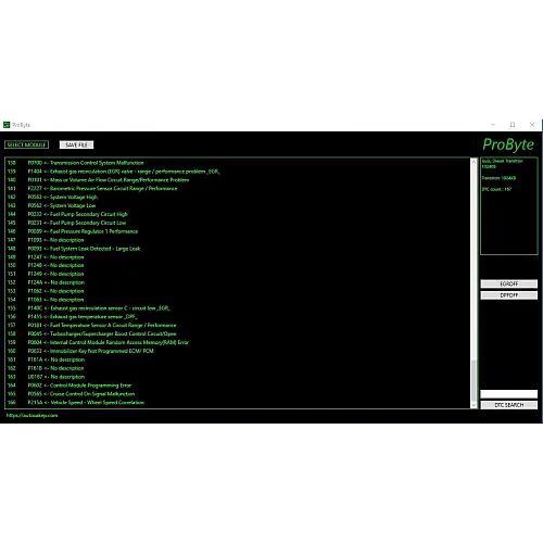 Лицензия Probyte Edit Module FULL для Isuzu Diesel: Transtron 1024 kb, EGR, DPF, DTC OFF