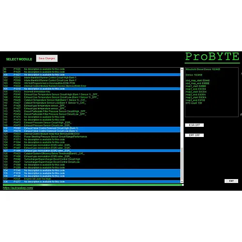 Лицензия Probyte Edit Module FULL для Mitsubishi Denso: отключение DTC, EGR, DPF
