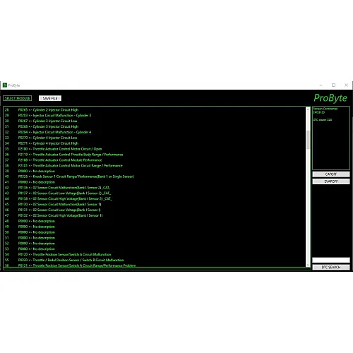 Лицензия Probyte Edit Module FULL для Renault: работа с бензиновыми двигателями, EMS3120, CAT, EVAP, DTC off