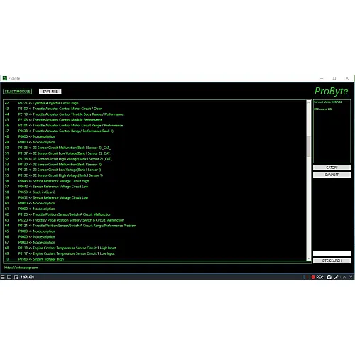 Лицензия Probyte Edit Module FULL для Renault с бензиновым двигателем: Valeo V40/V42, CAT, EVAP, DTC off