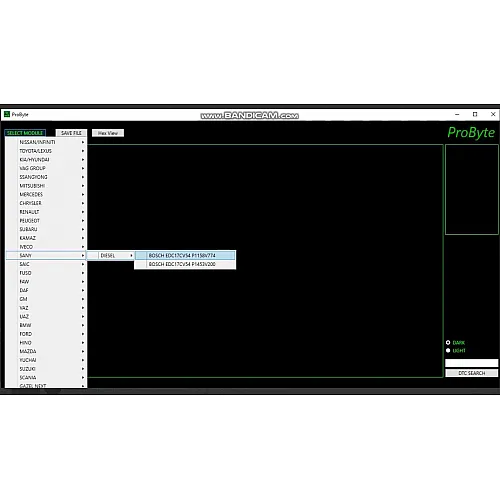 Лицензия на Probyte Edit Module FULL для SANY Diesel с Bosch EDC17CV54: полное управление SCR и DTC off