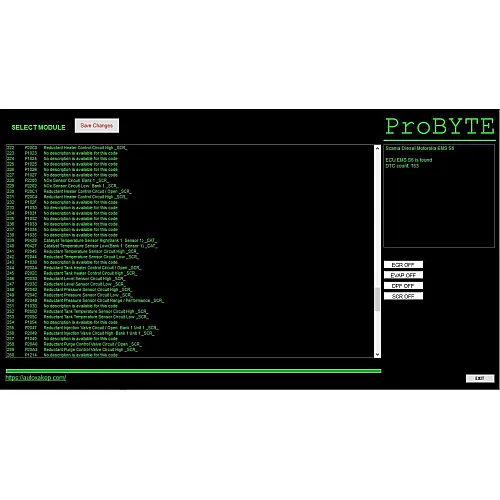 Лицензия Probyte Edit Module FULL для Scania: отключение DTC, SRC, EVAP, CAT и других систем