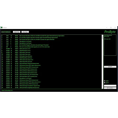 Лицензия на Probyte Edit Module для FULL TRACK SANY Diesel с Bosch EDC17CV54: отключение DTC и SCR