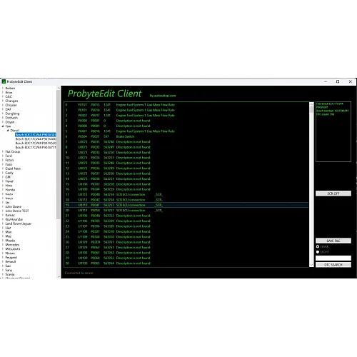 Лицензия ProByte Edit Module для FAW Bosch EDC17CV44 P903V301: отключение DTC и SCR