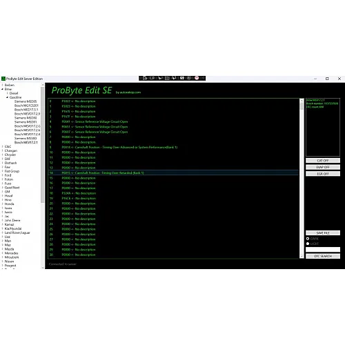 Лицензия ProByte Edit Module FULL для BMW MEV17.2.1: EGR, CAT, EVAP, DTC off