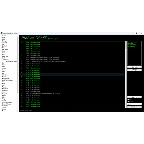 Лицензия ProByte Edit Module FULL для Geely: MED 17.8.8.1 с CAT, EVAP и DTC off