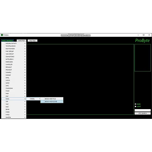 Лицензия ProByte Edit Module для Man Diesel Bosch MD1CE100: отключение EGR, DPF, DTC, SCR