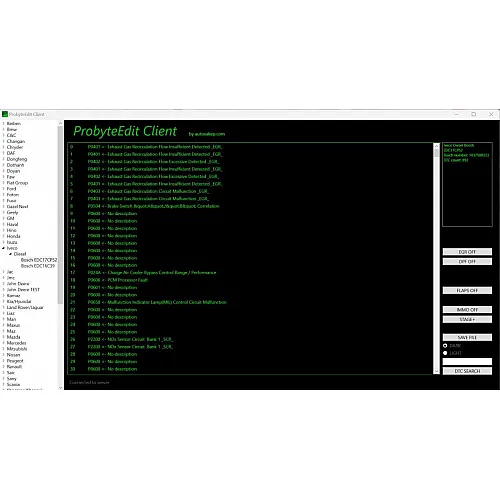 Лицензия Probyte Edit Module ProByte Iveco Diesel Bosch EDC17CP52 EGR DPF DTC SPL off