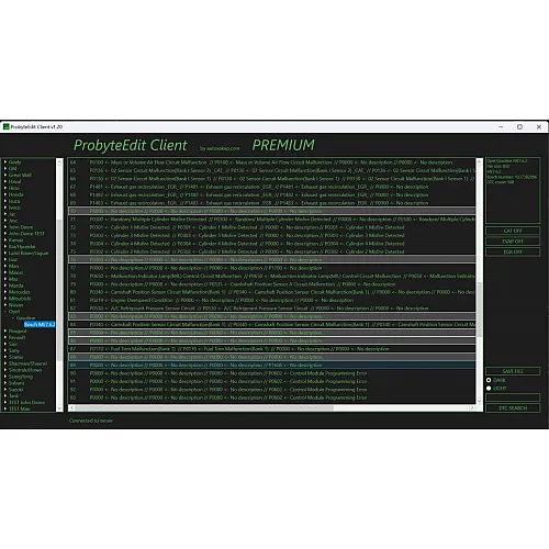 Лицензия Probyte Edit Module ProByte Opel Gasoline ME7.6.2 CAT EVAP EGR off