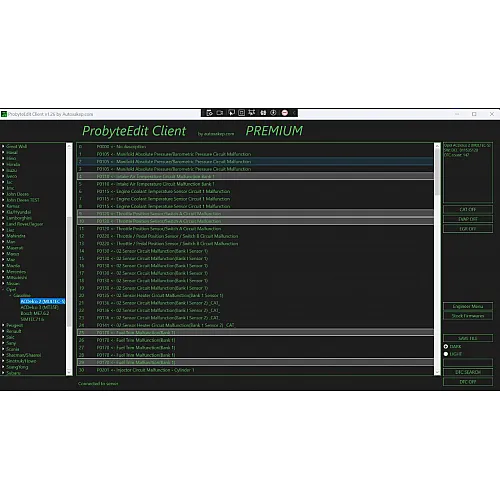 Лицензия Probyte Edit Opel ACDelco 2 (MULTEC-S) CAT EVAP EGR DTC OFF
