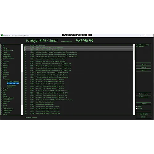 Лицензия Probyte Edit OPEL ACDELCO 3(MT35E) CAT EVAP EGR DTC OFF