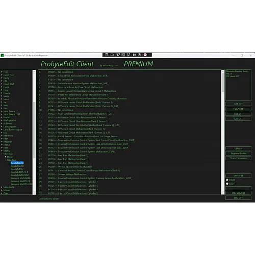 Лицензия Probyte Edit Opel SIMTEC71.6 CAT EVAP EGR DTC OFF