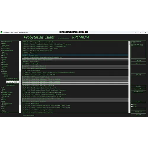 Лицензия Probyte Edit Renault Continental EMS3141 CAT EVAP EGR GPF (DPF ) DTC OFF