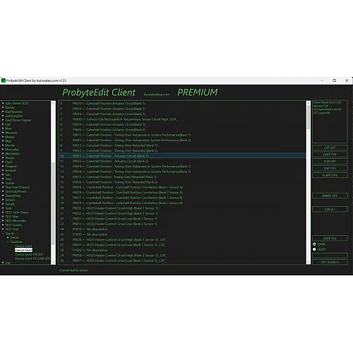 Лицензия Probyte Edit TOYOTA GEN2 GASOLINE CAN CAT EVAP EGR FLAPS IMMO OFF