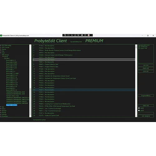 Лицензия Probyte Edit Vag Bosch MG1CS011 CAT EVAP EGR DTC OFF.