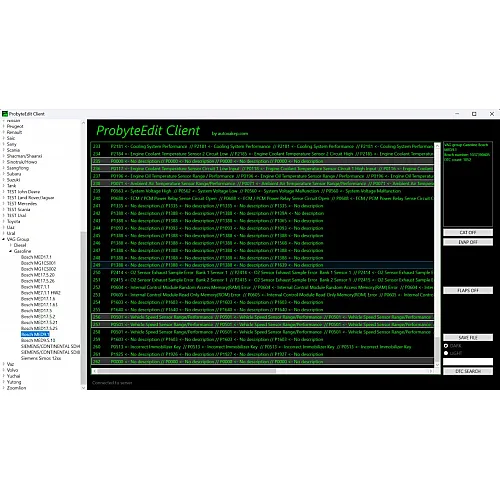 Лицензия Probyte Edit для VAG group: работа с бензиновыми двигателями Bosch MED9.1, CAT, EGR, DTC OFF